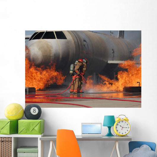 Airmen Extinguish Fire Training Wall Decal
