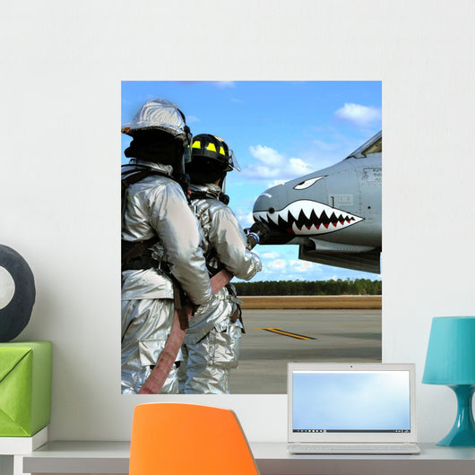 Firefighters Deploy Fire Hose Wall Decal