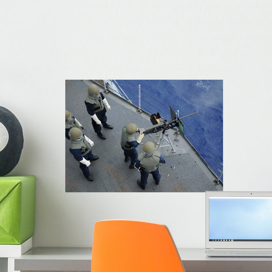 Us Sailor Fires 50-caliber Wall Decal