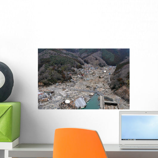 Helicopter Team Surveys Tsunami Wall Decal