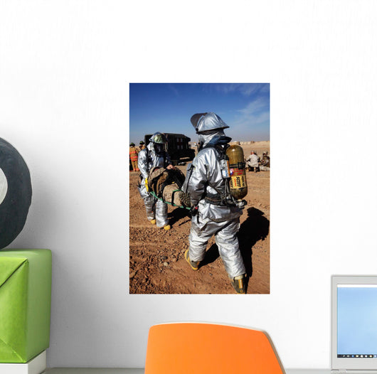 Firefighters Move Casualty to Wall Decal