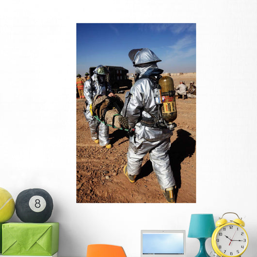 Firefighters Move Casualty to Wall Decal