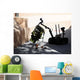 Talon Remote-controlled Robot Investigates Wall Decal