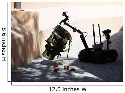 Talon Remote-controlled Robot Investigates Wall Decal