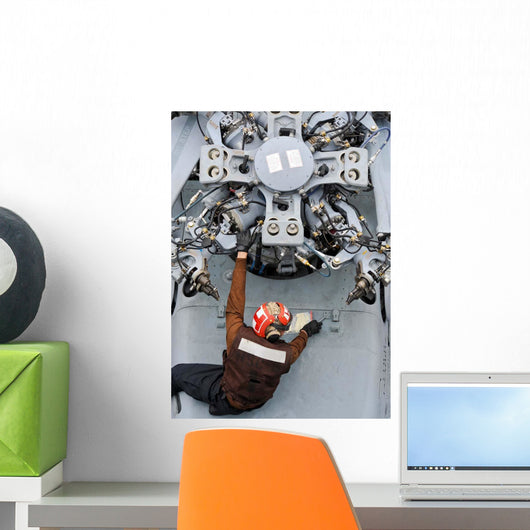 Mechanic Performs Inspection Mh-60s Wall Decal
