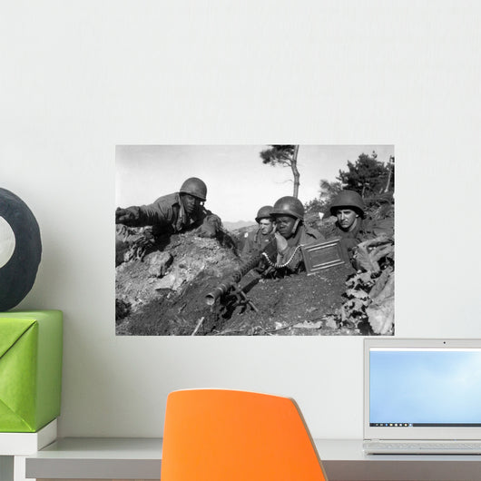 Machine Gun Crew Firing Wall Decal