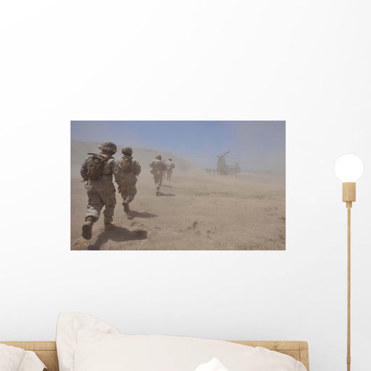 Marines Move through Dust Wall Decal