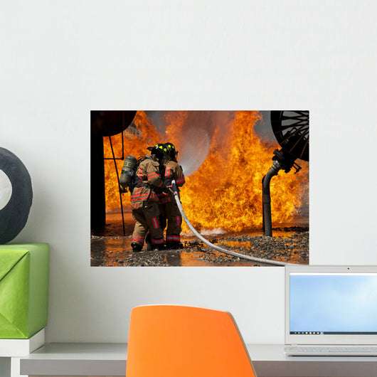 Two-man Team Battles Blaze Wall Decal