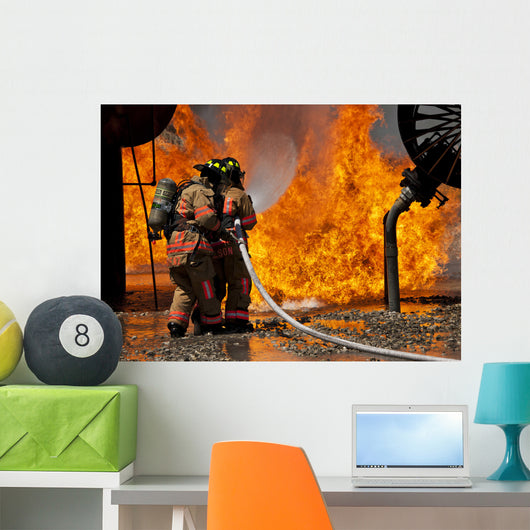 Two-man Team Battles Blaze Wall Decal