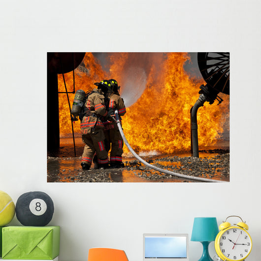 Two-man Team Battles Blaze Wall Decal