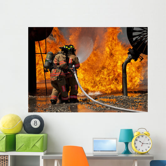Two-man Team Battles Blaze Wall Decal