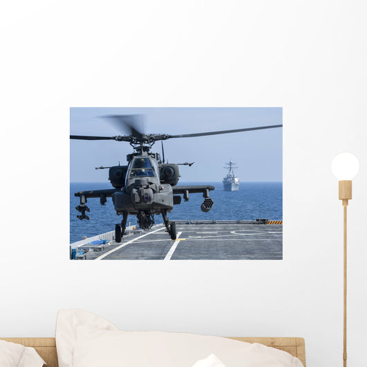 Army Ah-64d Apache Helicopter Wall Decal Design 1