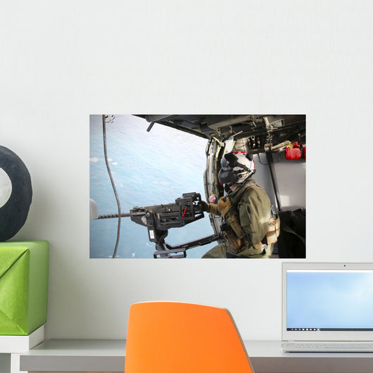 Naval Aircrewman Mans 50-caliber Wall Decal