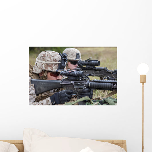 Marines and Sailors Wait Wall Decal