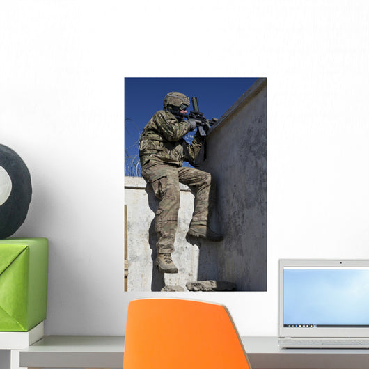 Us Soldier Provides Security Wall Decal Design 2