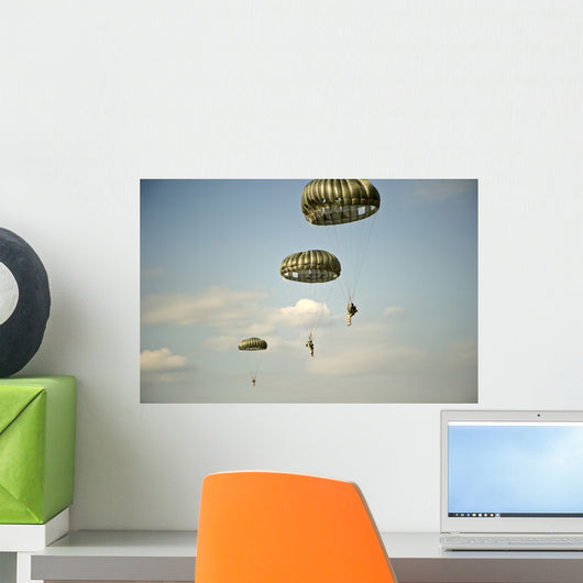 Us Soldiers Descend through Wall Decal
