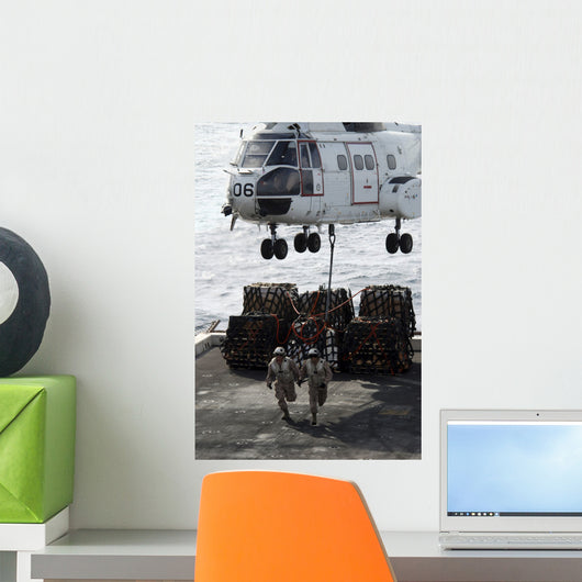 Marines Run out from Wall Decal