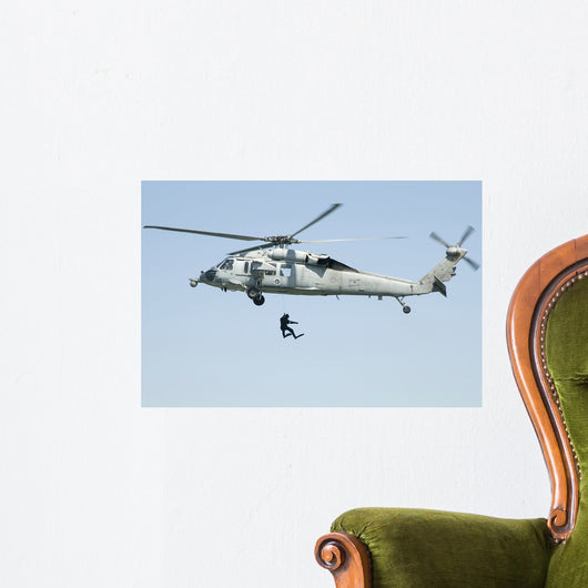 Diver Is Lowered from Wall Decal