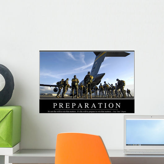 Preparation Inspirational Quote and Wall Decal