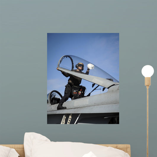 Airman Cleans Canopy F Wall Decal