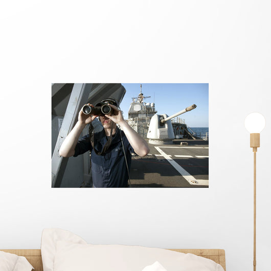 Seaman Looks through Binoculars Wall Decal