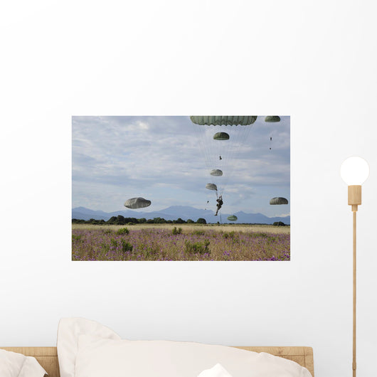 Us Army Paratroopers Descend Wall Decal