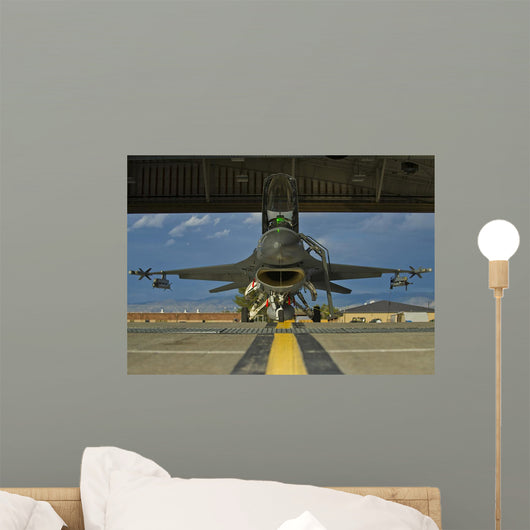 Crew Members Prepare F-16 Wall Decal