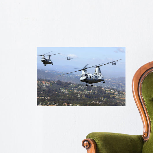 Ch-46e Sea Knight Helicopters Wall Decal