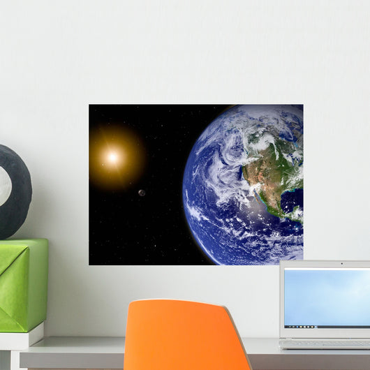 Digitally Enhanced Planet Earth Wall Decal