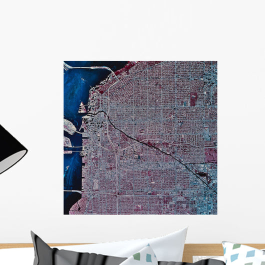 Satellite Miami Florida Wall Decal