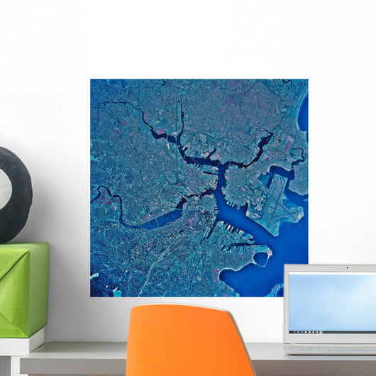 Satellite Boston Massachusetts Wall Decal