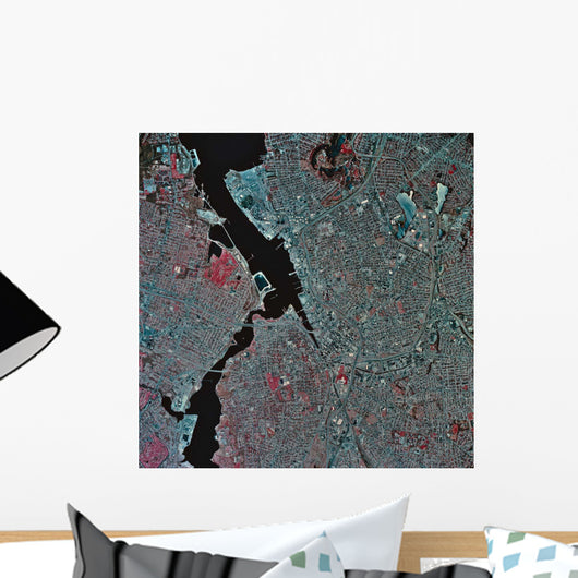 Satellite Providence Rhode Island Wall Decal Design 1