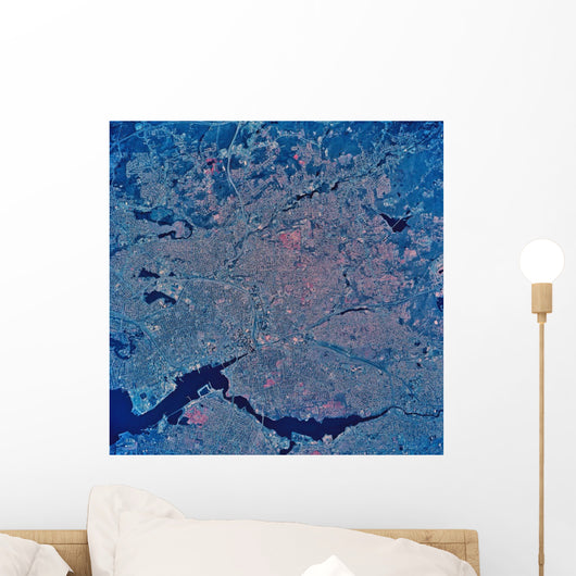 Satellite Providence Rhode Island Wall Decal Design 2