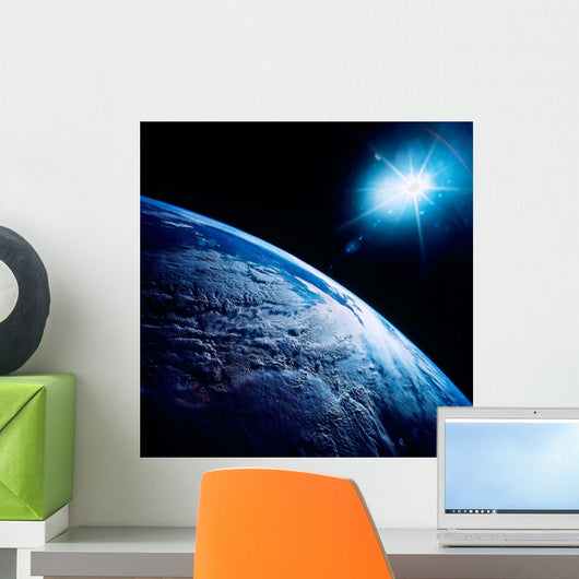 Shining Star over Earth Wall Decal
