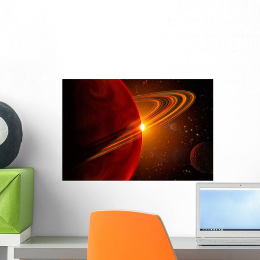 Giant Planet Orbiting Sun Wall Decal