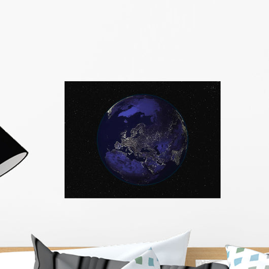 Full Earth Night Showing Wall Decal Design 4