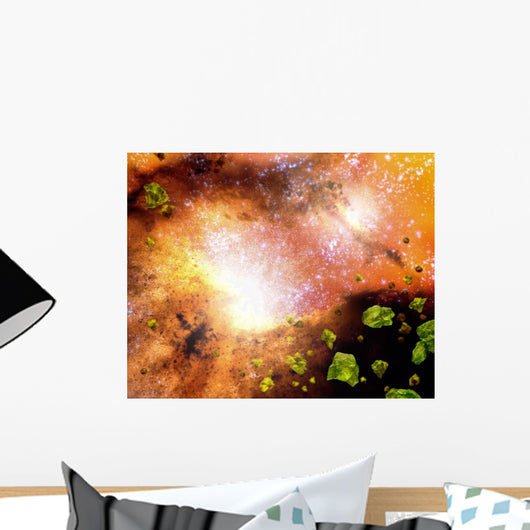 Delicate Green Crystals Sprinkled Wall Decal
