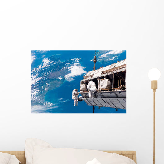 Astronauts Participate Extravehicular Activity Wall Decal Design 2