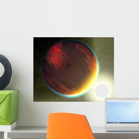 Cloudy Jupiter-like Planet Orbits Wall Decal