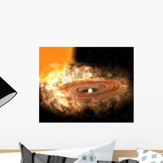 Accretion Disk around Binary Wall Decal