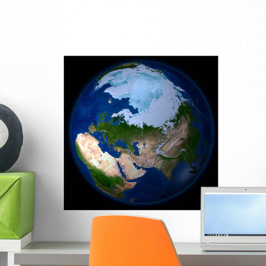 Full Earth Showing Arctic Wall Decal