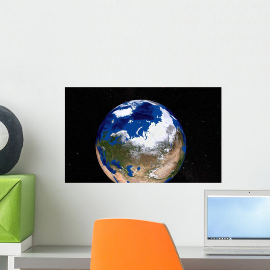 Earth Showing Arctic Region Wall Decal