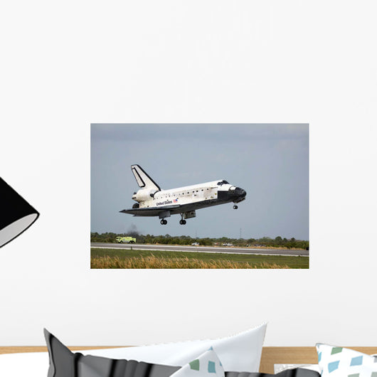 Space Shuttle Discovery Approaches Wall Decal Design 3