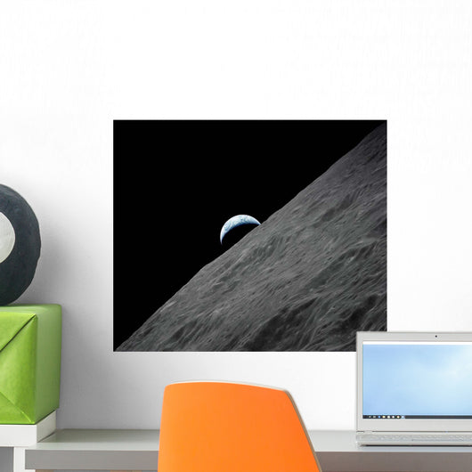 Crescent Earth Rises above Wall Decal