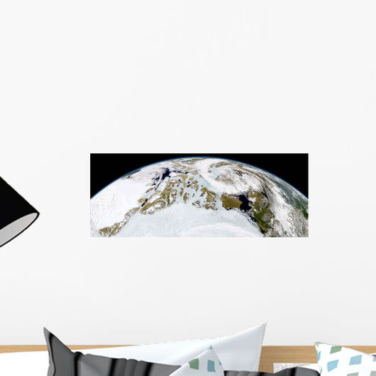 Partial Earth Showing Northern Wall Decal
