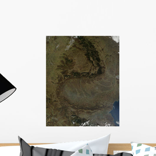 Satellite Carpathian Mountains Romania Wall Decal