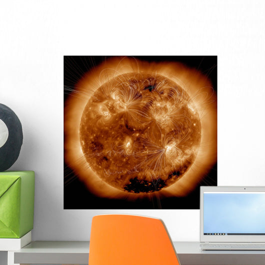 Magnetic Field Lines Sun Wall Decal Design 2