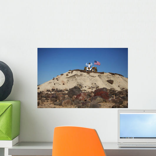 Robonaut 2 Poses atop Wall Decal Design 1