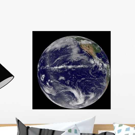 Satellite Image Earth Centered Wall Decal Design 2