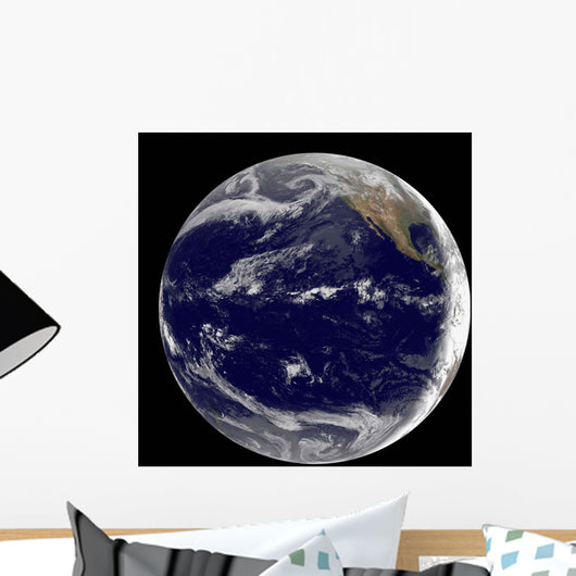 Satellite Image Earth Centered Wall Decal Design 1